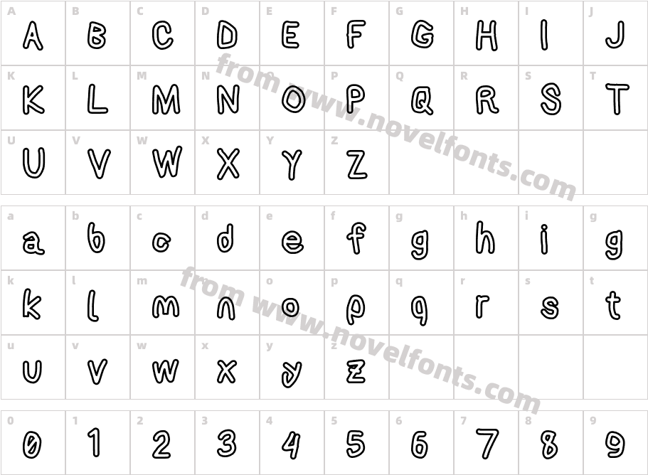 AppleStorm Extra Bold OutlineCharacter Map