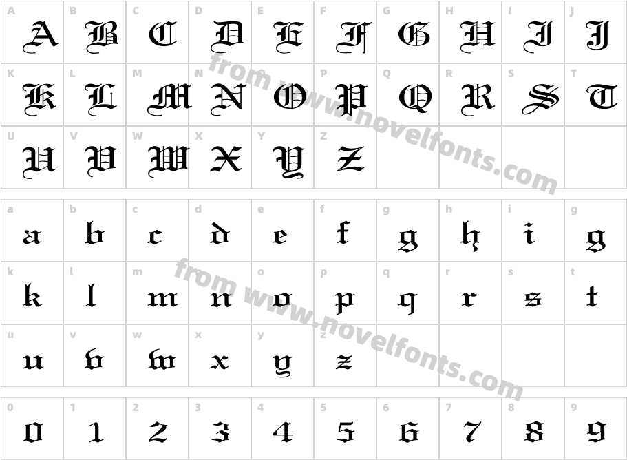 Old English WdCharacter Map