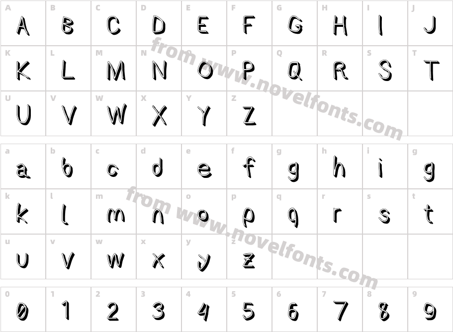 AppleStorm Shadow RegularCharacter Map