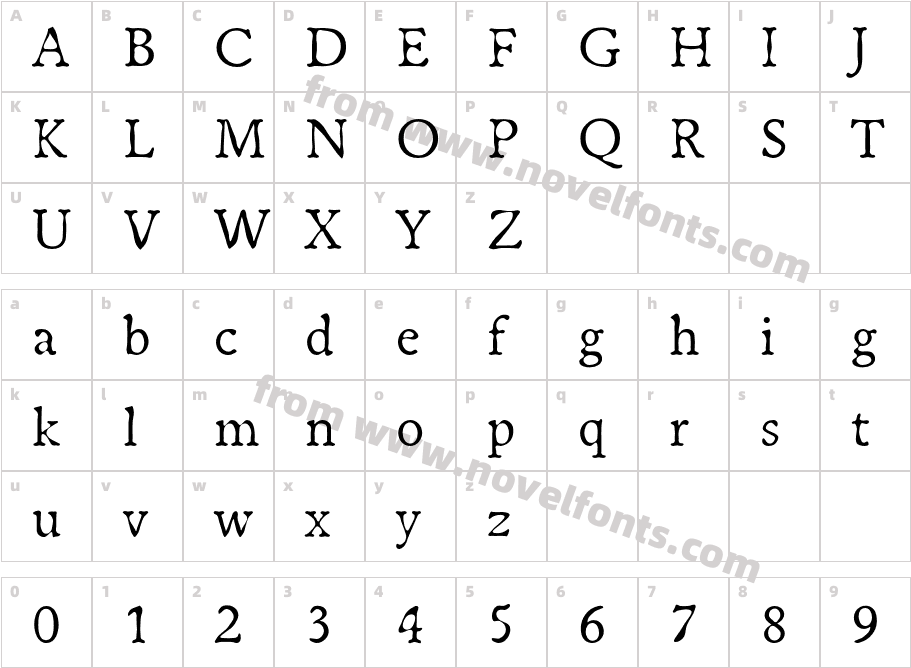 Oldbook ITC StdCharacter Map