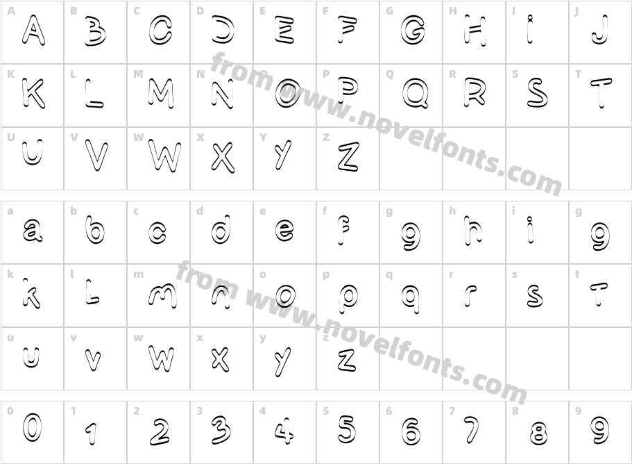 OlivesOutlineCharacter Map