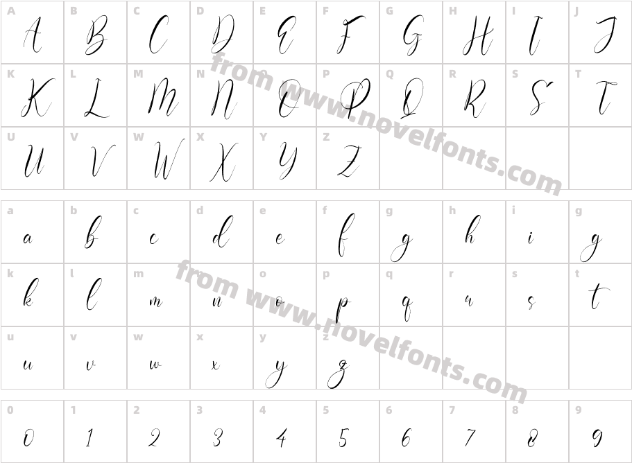 Olivianta Pettcia ItalicCharacter Map