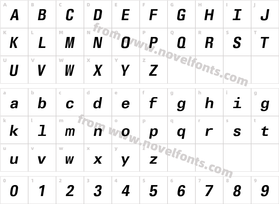 OlympiaEF-SemiBoldObliqueCharacter Map