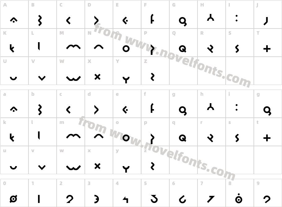 OmikronOneMediumCharacter Map