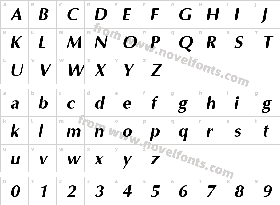 Omni Bold ItalicCharacter Map