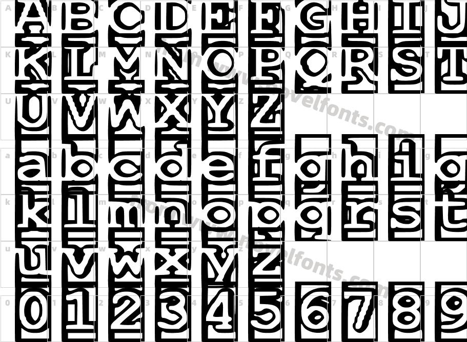 One and a Half Feet UnderCharacter Map