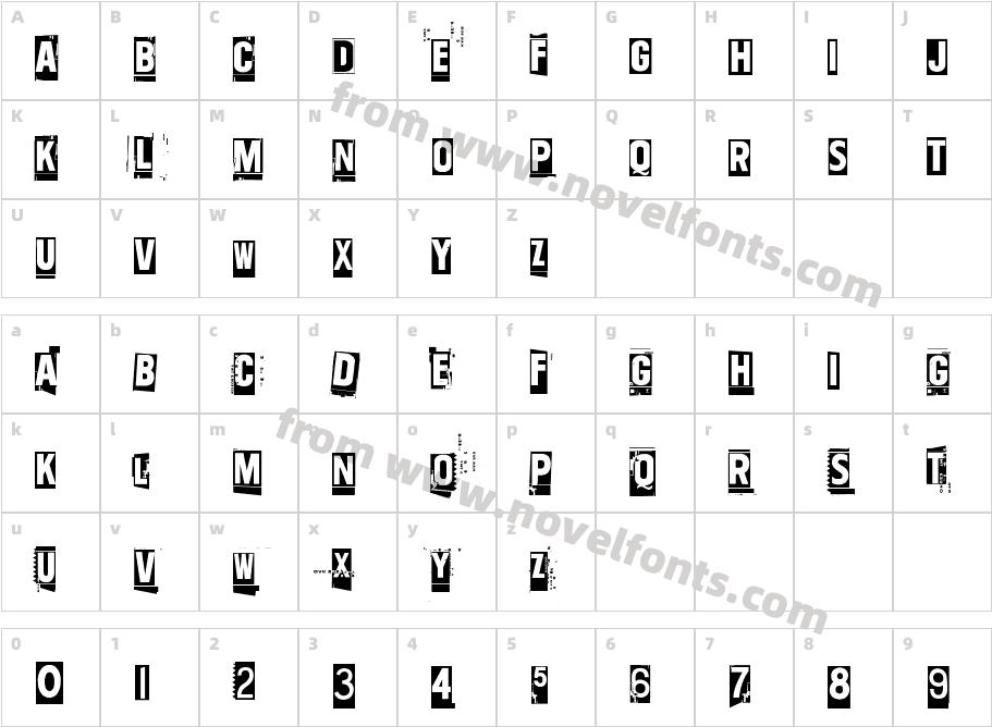 One two thirty-fourCharacter Map