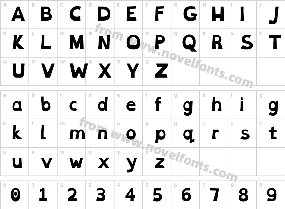 OpenDyslexic BoldCharacter Map