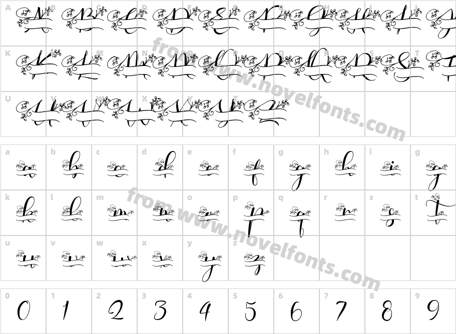 Aqille Monogram - Personal UseCharacter Map