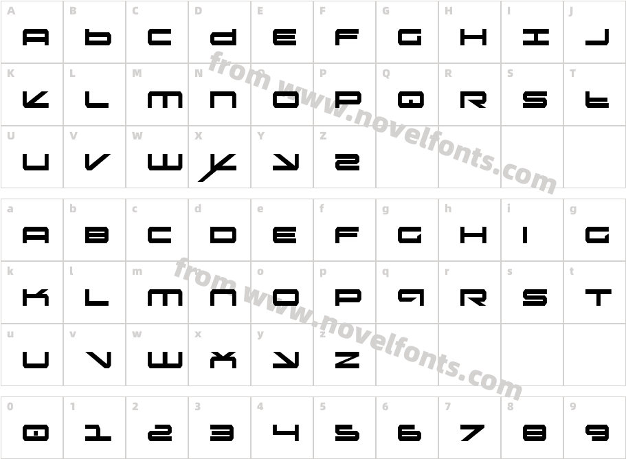 Oramac CondensedCharacter Map