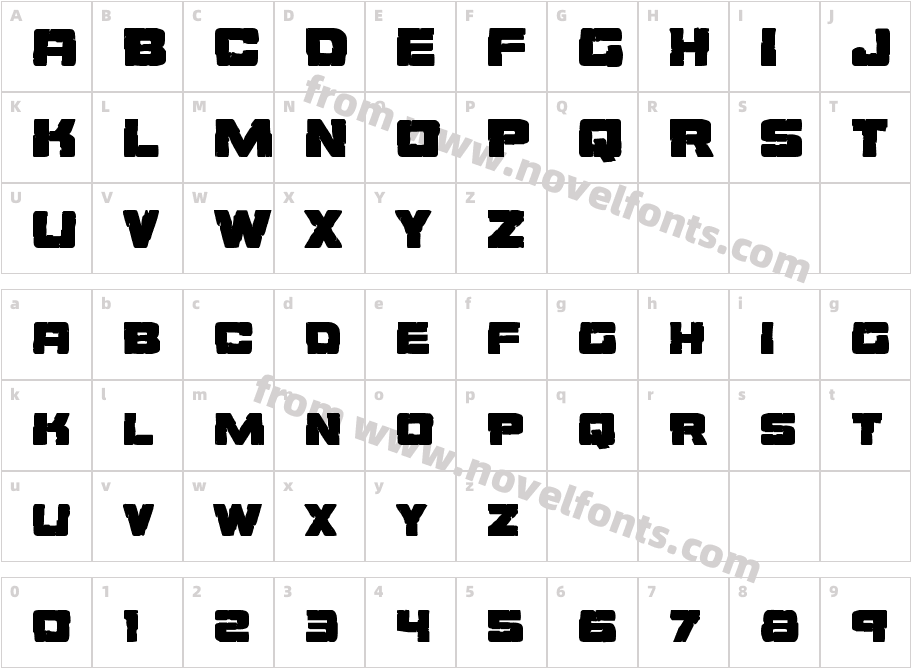 Ore Crusher BoldCharacter Map