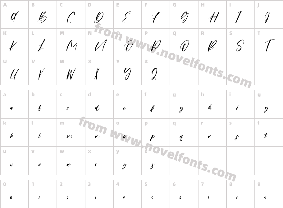 OrigaScript-RegularCharacter Map