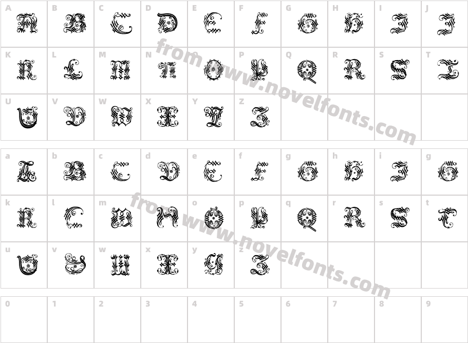 Ornamental InitialCharacter Map