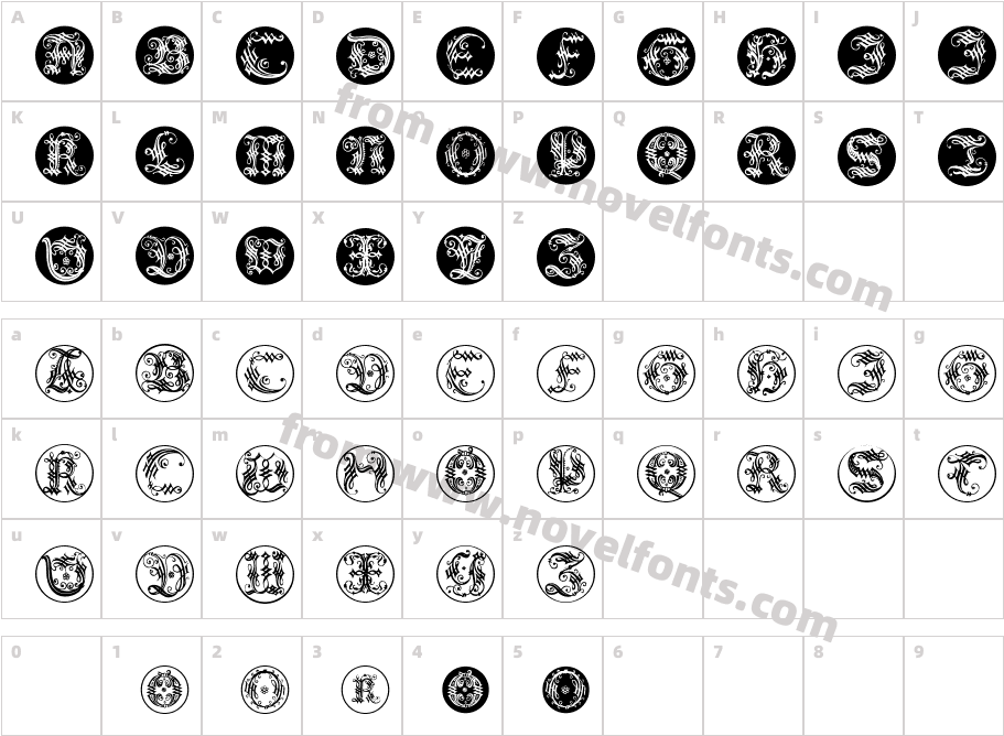 Ornamental Initial ButtonsCharacter Map