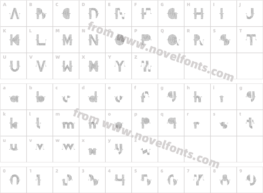 Oscilloscope RegularCharacter Map