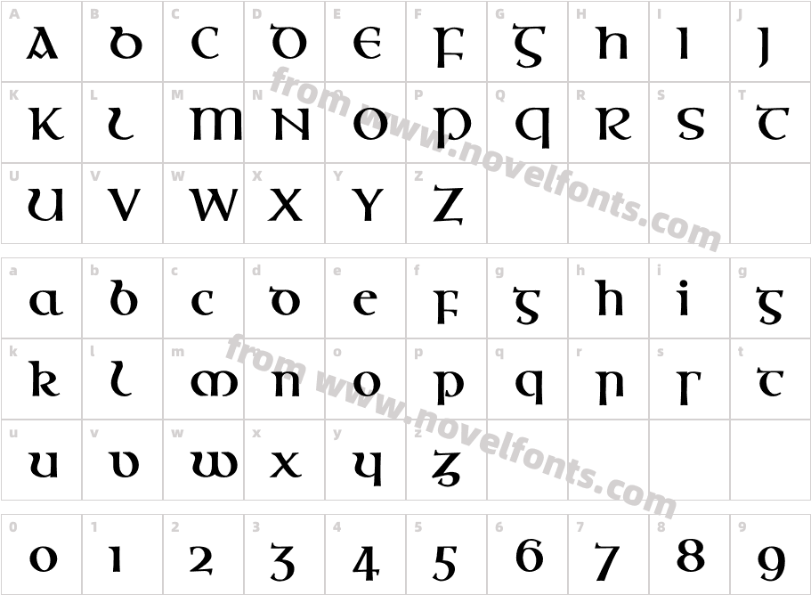 OssianEF-BoldAlternateCharacter Map