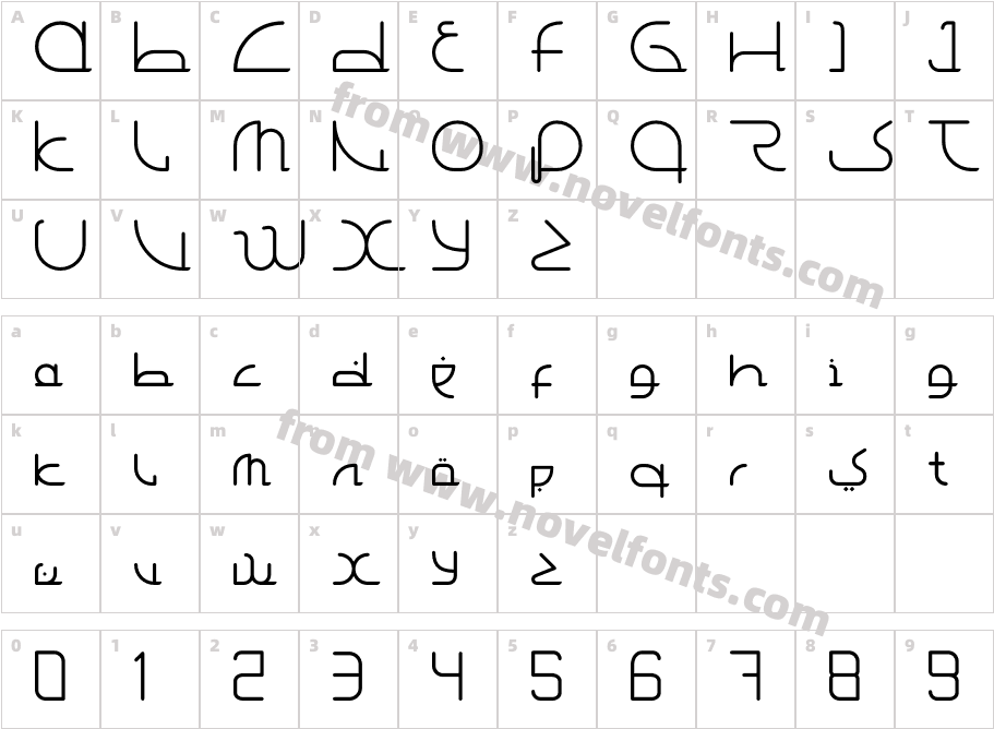 Arab Empang RegulerCharacter Map