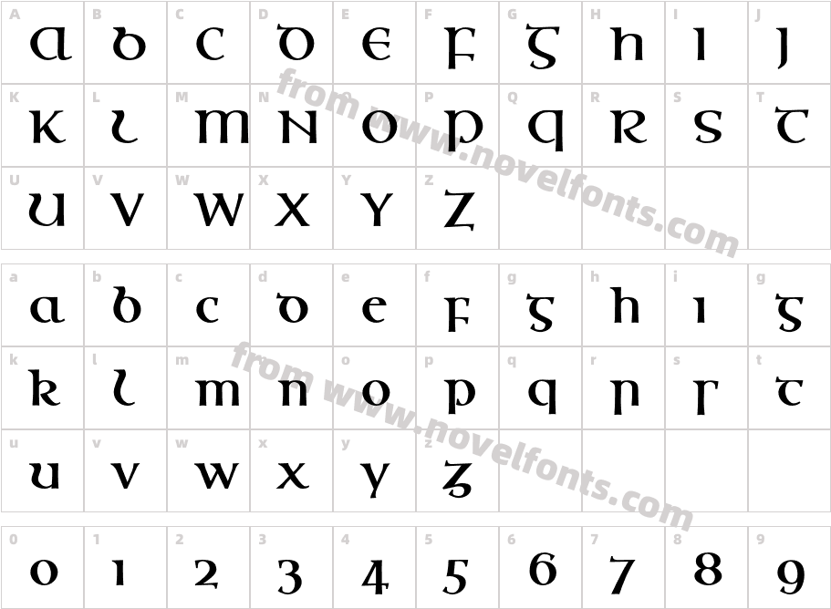 OssianGaelicEF-BoldCharacter Map