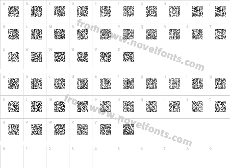Arabesque InitialenCharacter Map