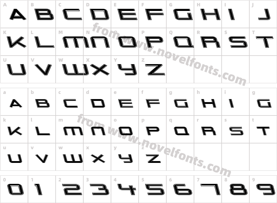 Outer Limits Extended ItalicCharacter Map