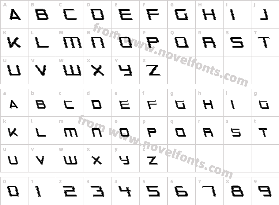 Outer Limits ItalicCharacter Map