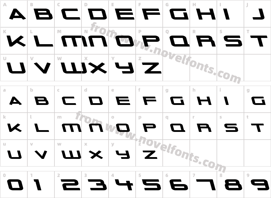 Outer Limits Solid Extended ItalicCharacter Map