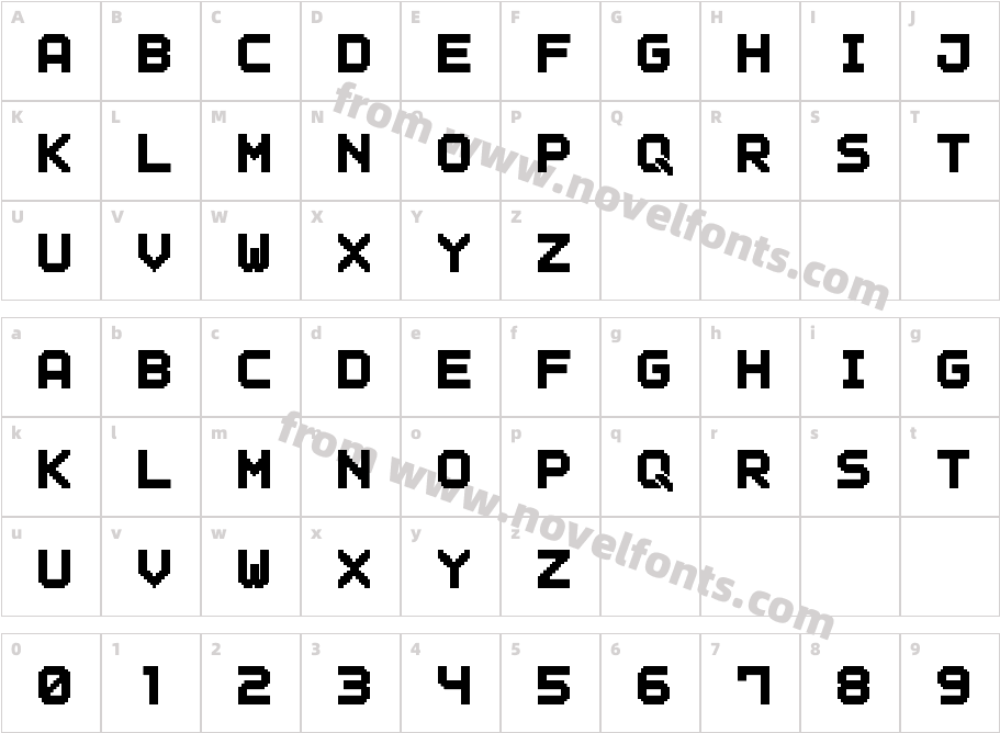 Outline Pixel7 SolidCharacter Map