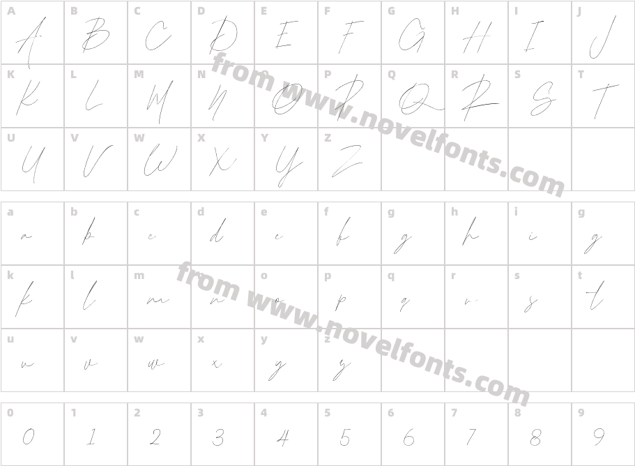 Arabilla Signature RegularCharacter Map