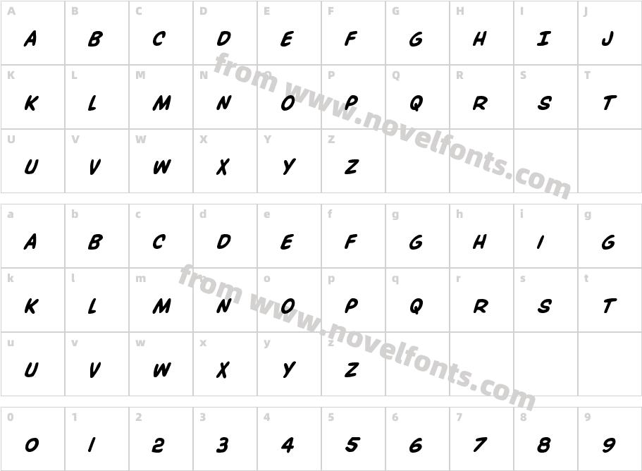 Overstreet Bible Bold ItalicCharacter Map