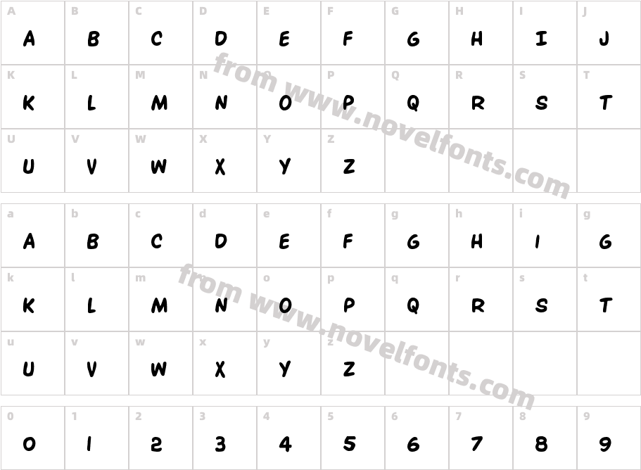 Overstreet Bible BoldCharacter Map