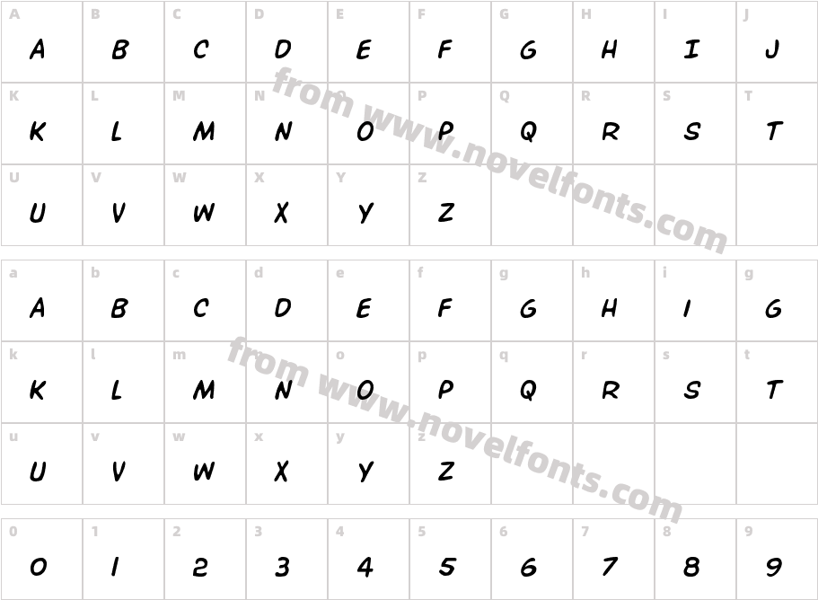 Overstreet Bible Semi-ItalicCharacter Map