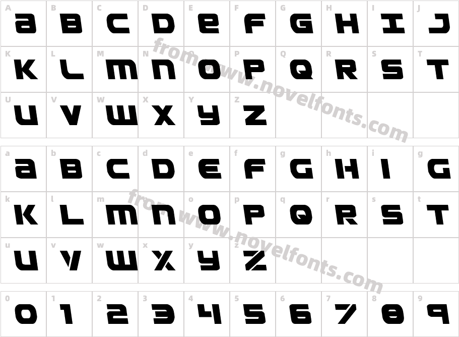 Ozda LeftalicCharacter Map