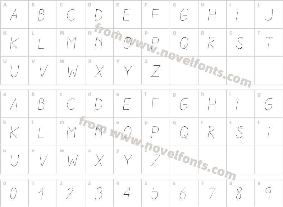 Aracne Light ItalicCharacter Map