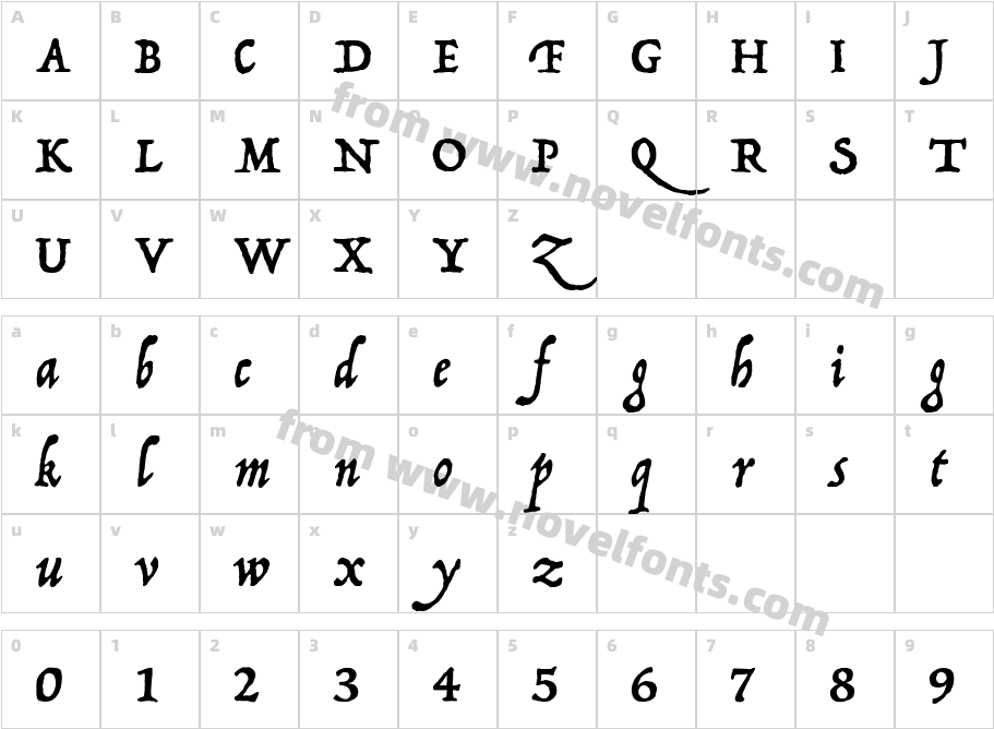 P22 Operina RomanoCharacter Map