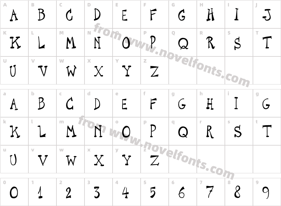 P22CageTextCharacter Map