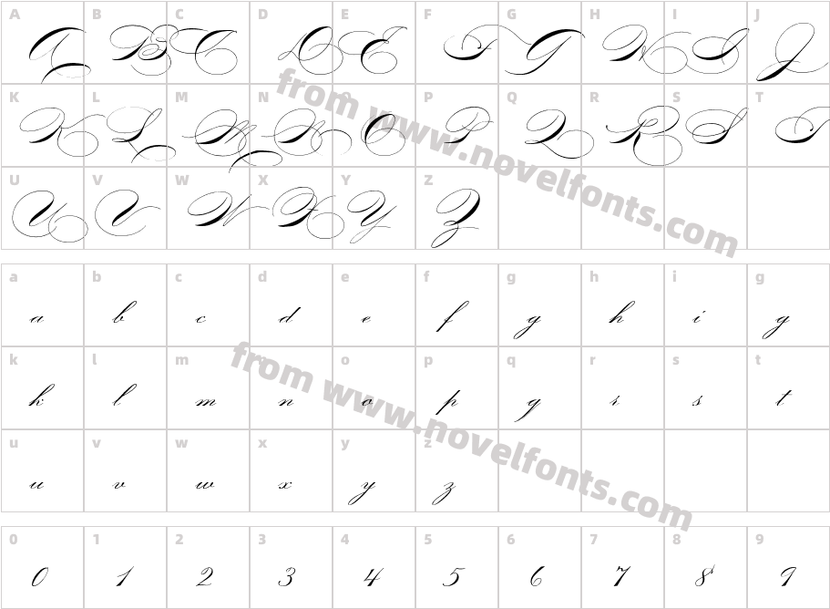 P22ZanerFourCharacter Map