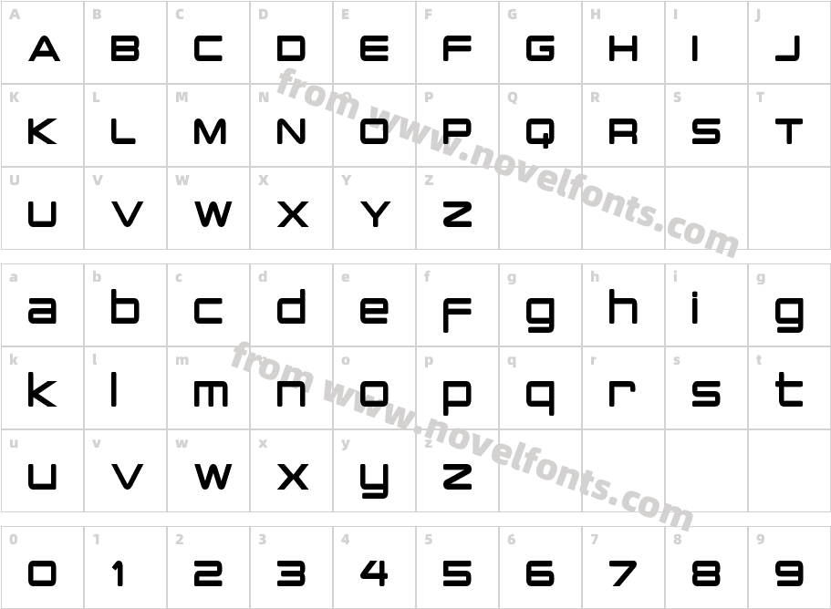 P Cap Terminal Condensed BoldCharacter Map