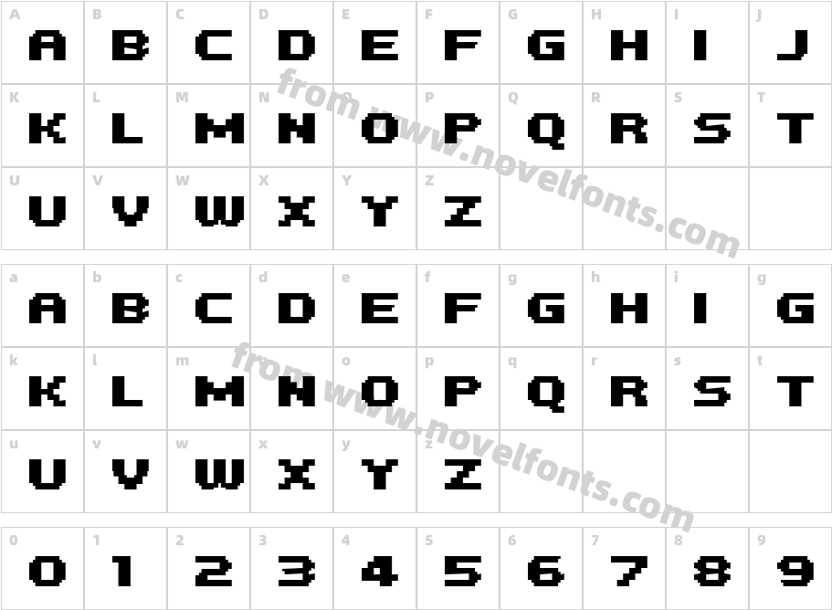 PF Tempesta Five BoldCharacter Map