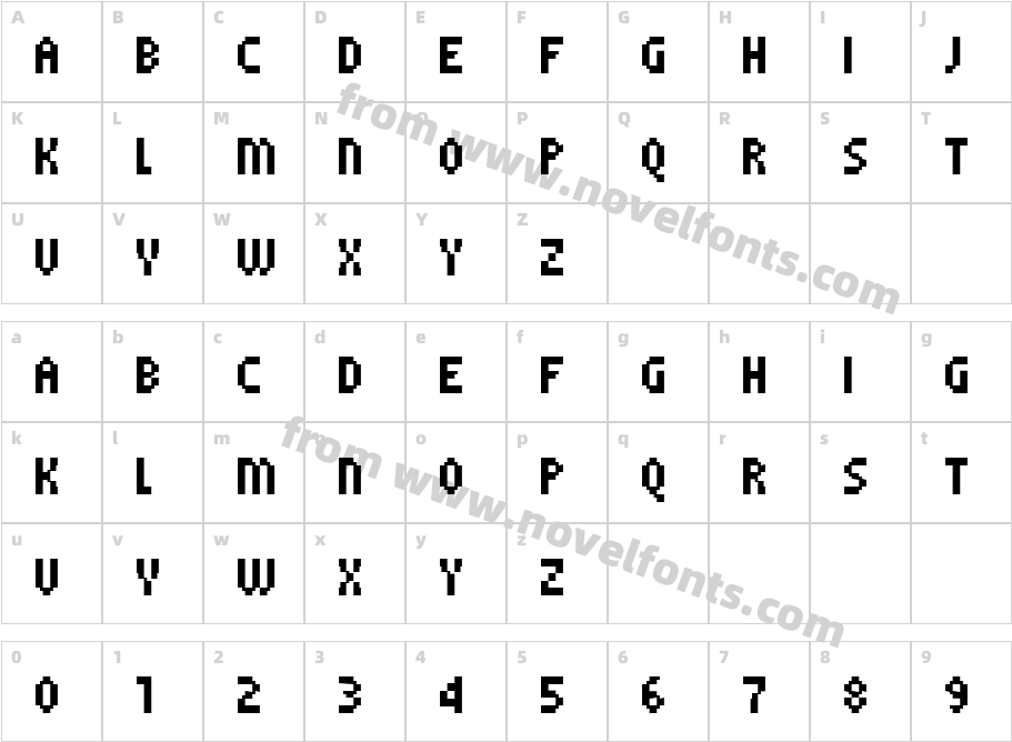 PF Tempesta Five CompressedCharacter Map