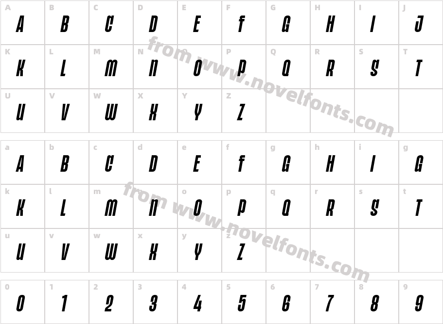 POPFINE Italic ItalicCharacter Map