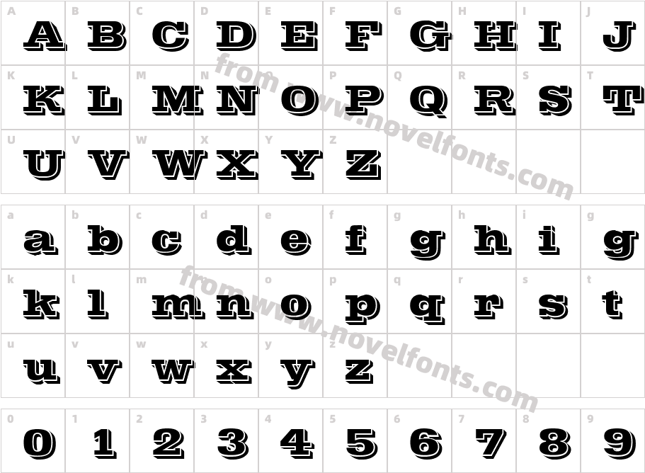 POSTOFFICE BoldCharacter Map