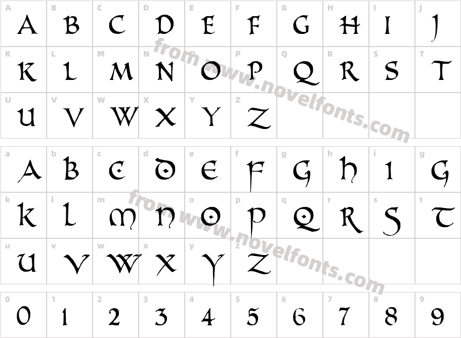 PR Uncial Alt CapsCharacter Map