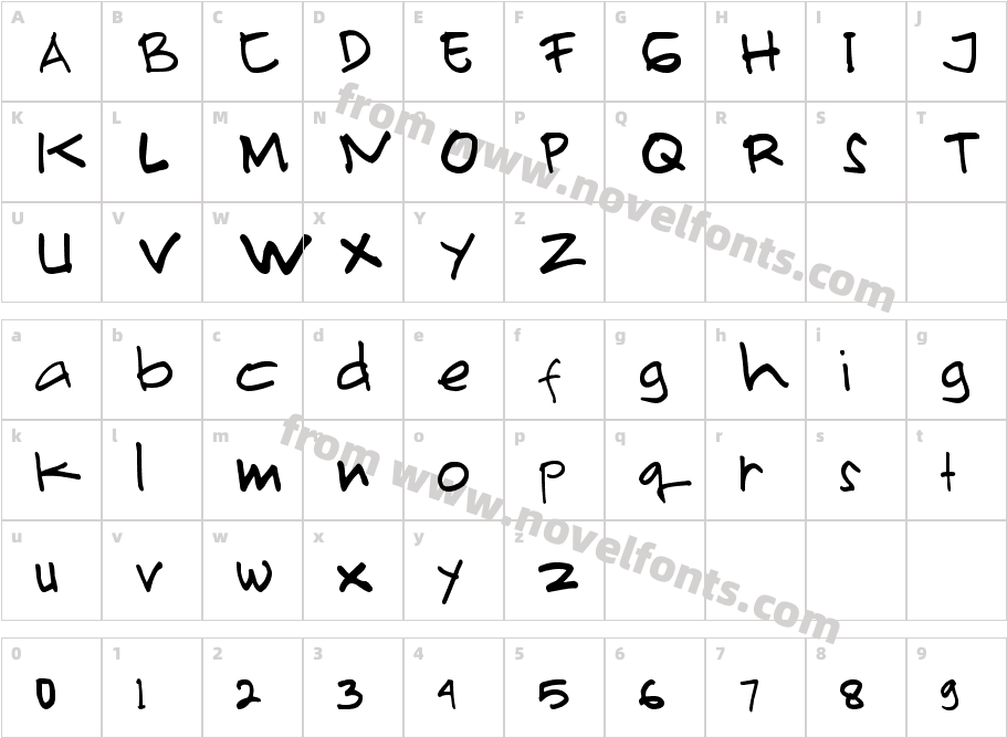 PRIMAHANDWRITECharacter Map