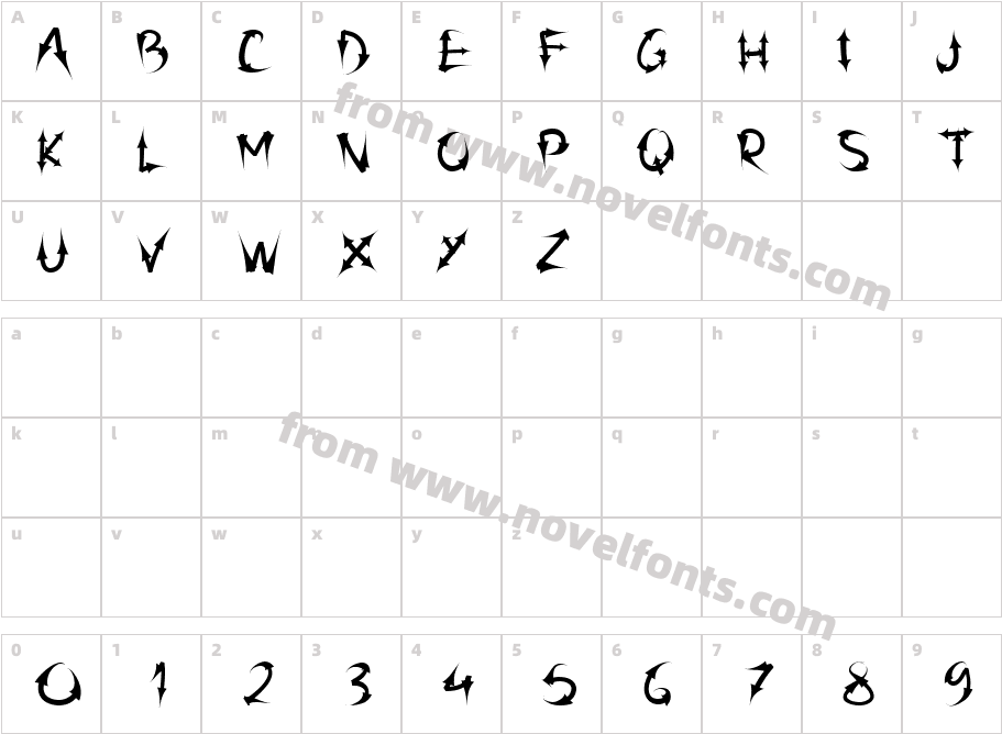 PW Arrow fontCharacter Map