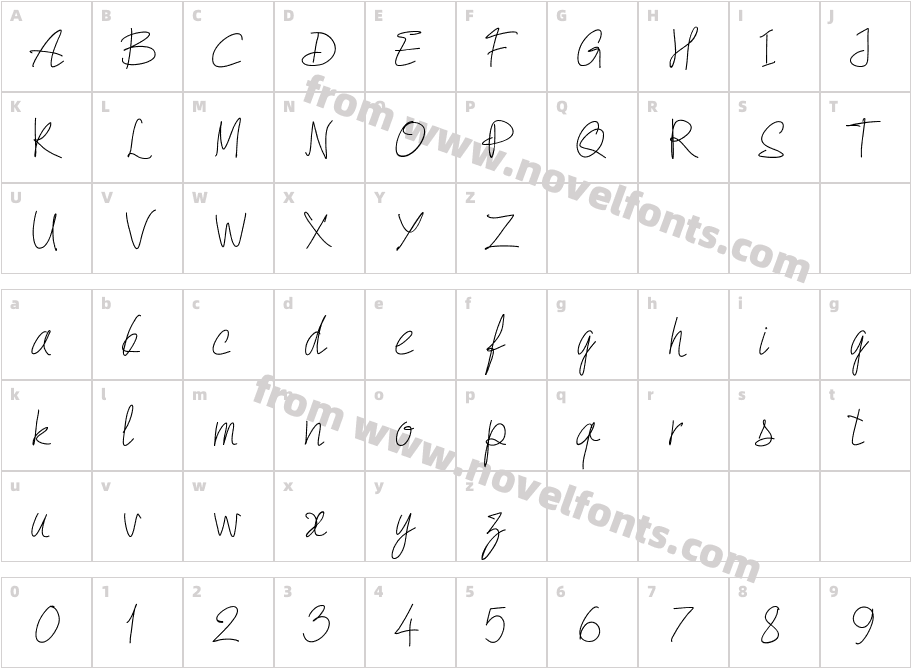 PW Quick Write MediumCharacter Map