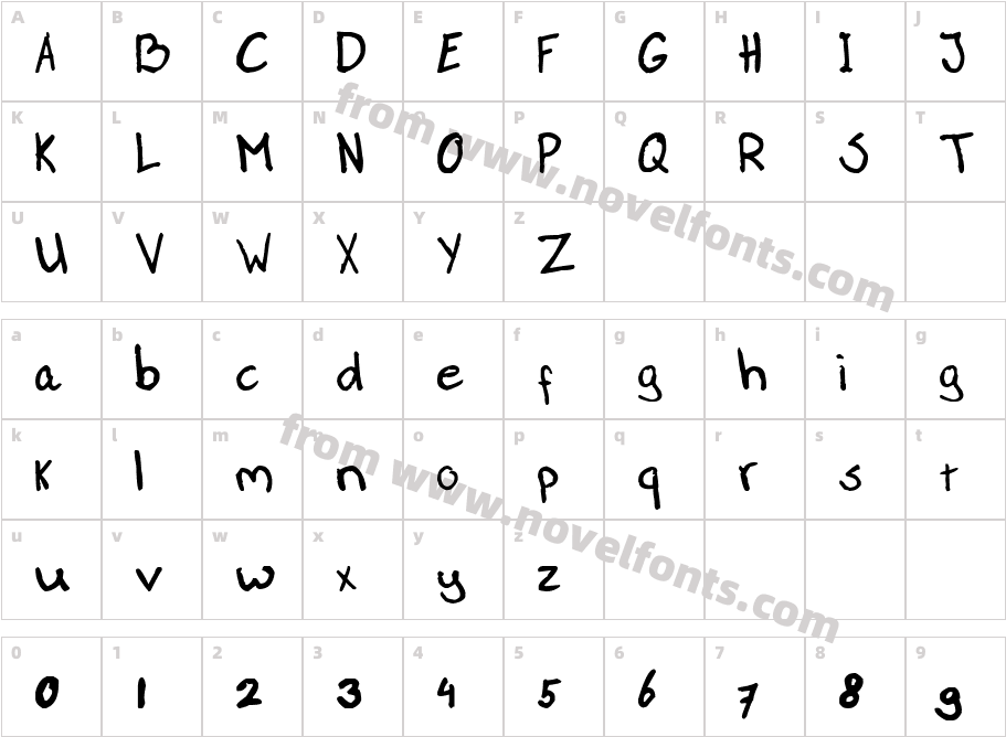 Paasse HandwritingCharacter Map