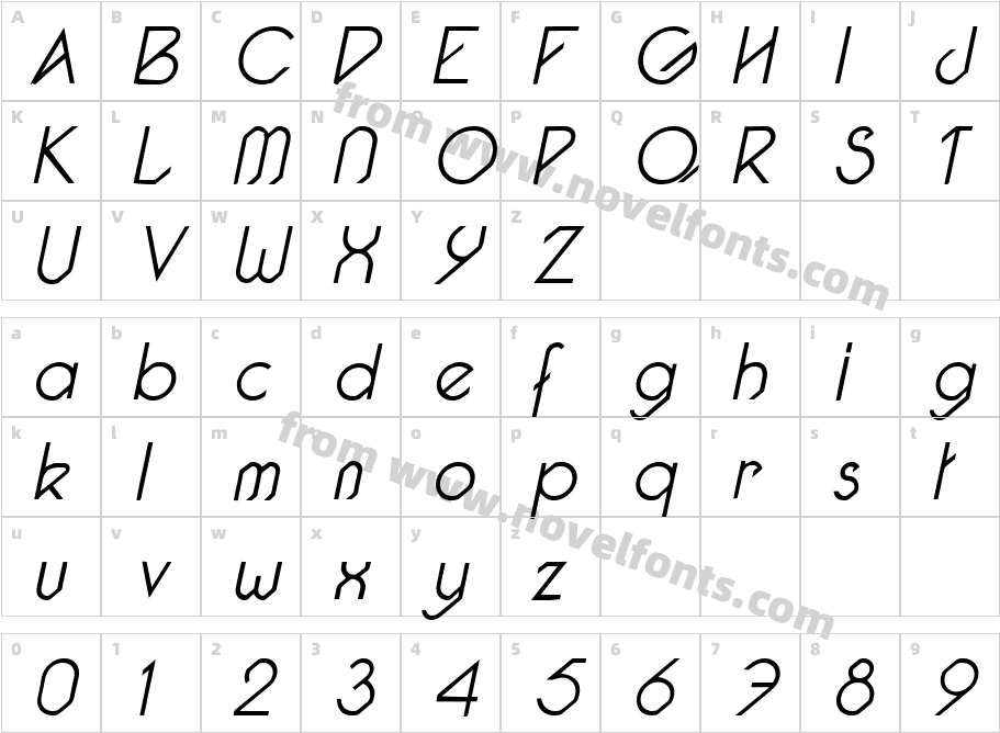 Pacotilleital lightCharacter Map