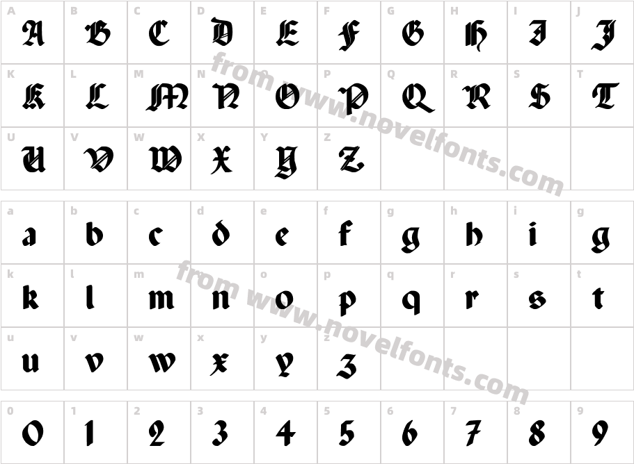 Paganini Th BoldCharacter Map