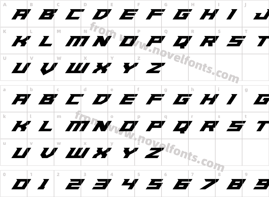 Paladins Super-ItalicCharacter Map