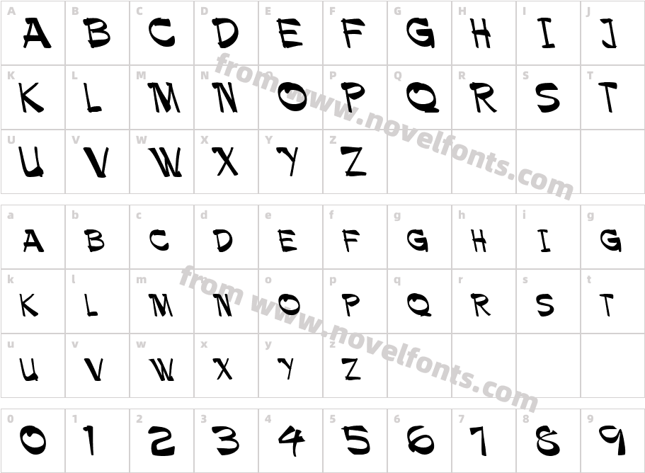 Palamino Reverse ItalicCharacter Map